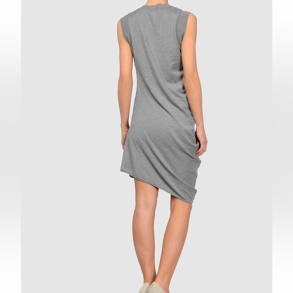 Mauro Grifone Grey Mock Neck Sleeveless Asymmetrical Mini Dress SZ 4 - Picture 2 of 6